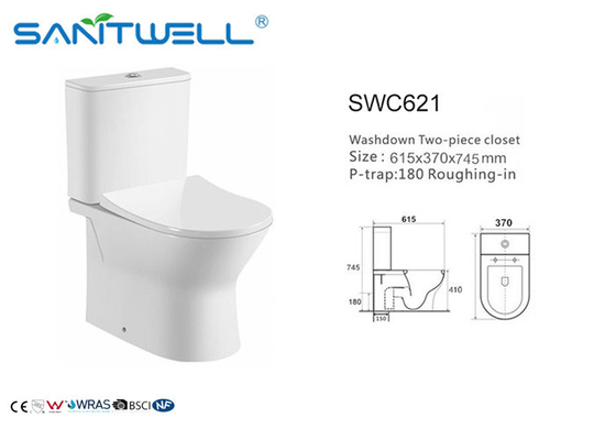 New Design Round Shape Chaozhou Dual Flush Toilet Universal Washdown Two Piece Sanitary Ware