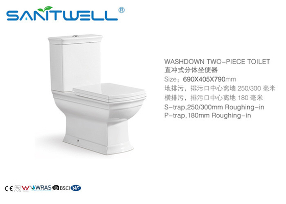 Bathroom Washdown Ceramic Toilet Sanitary Ware Two Piece WC