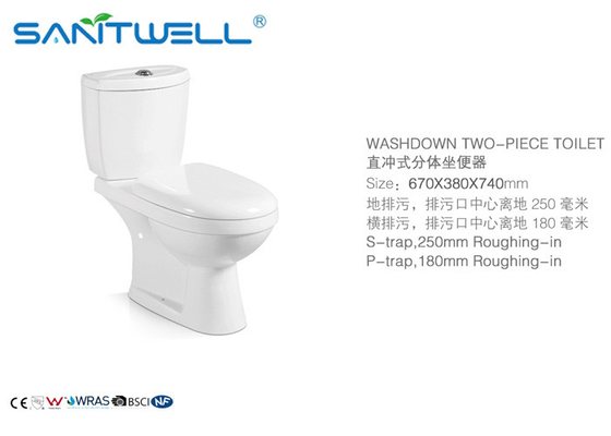 South American Sanitary Ware Ceramic Toilet Two Piece Washdown Corner WC