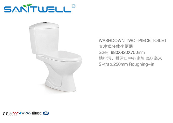Dual Flush Sanitary Ware Ceramic Toilet White Bathroom Washdown With Slow Close Seat Cover