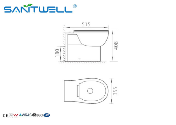 Colored Multifunction Toilet Ceramic Two Piece WC White color