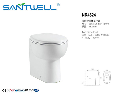 Class Free Standing Toilet Ceramic Material m , P trap Two Piece  toilet