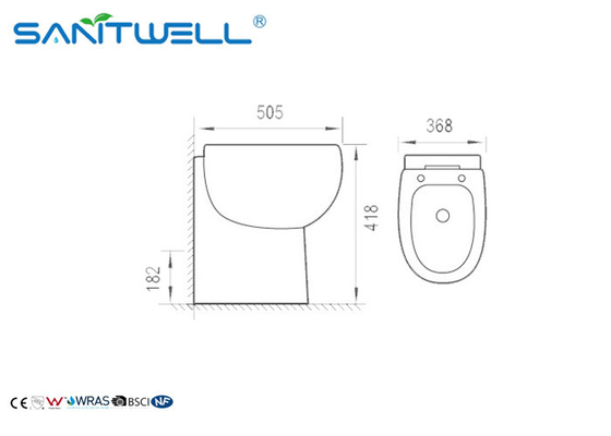 Class Free Standing Toilet Ceramic Material m , P trap Two Piece  toilet