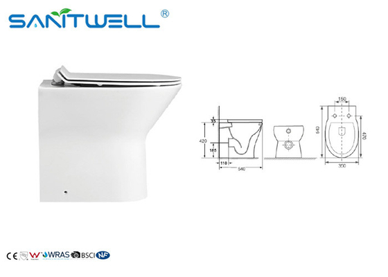 European Style Free Standing Toilet Sanitary Ware Water Saving Hanging WC White