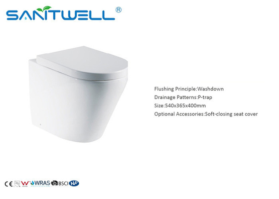 Round P trap SWA1321F Wall Faced Toilet Washdown WC Two Piece Fitting Watermark Toilet Rimless Flushing