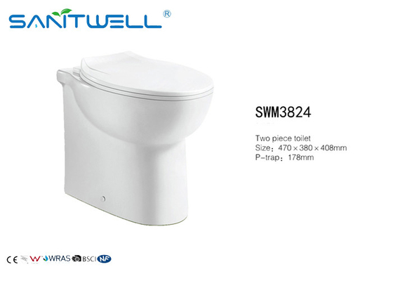 Chaozhou Popular Models Round P trap Washdown Rimless  WC Back To Wall Toilet