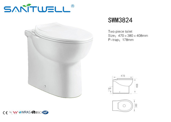Chaozhou Popular Models Round P trap Washdown Rimless  WC Back To Wall Toilet