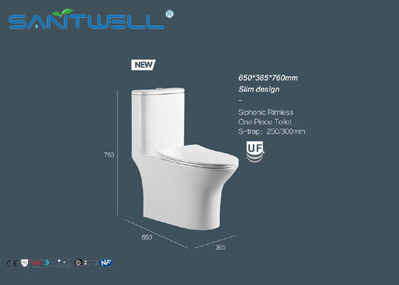 Round s trap siphonic wc one piece fitting watermark toilet SWS08011