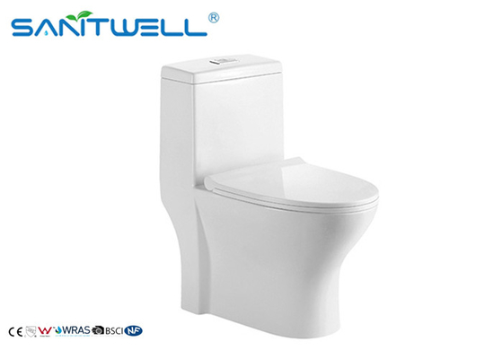 S trap 1 piece floor standing toilet siphon , Ceramic WC 100mm Pipe diameter