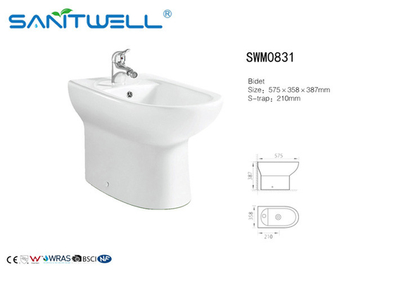 Europe CE Standard Floor Mounted Bidet Sanitary Ware for Women 575*358*387mm