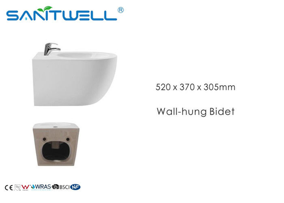 Bathroom Wc White Wall Hung Bidet 520*370*305 mm size , Floor mounted bidet