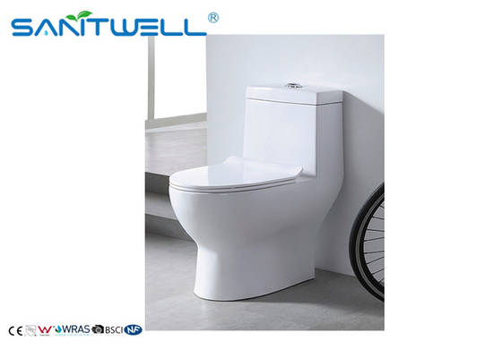 Sanitary Ware One Piece Toilet , Wall Mounted WC  Dual Flush Mechanism