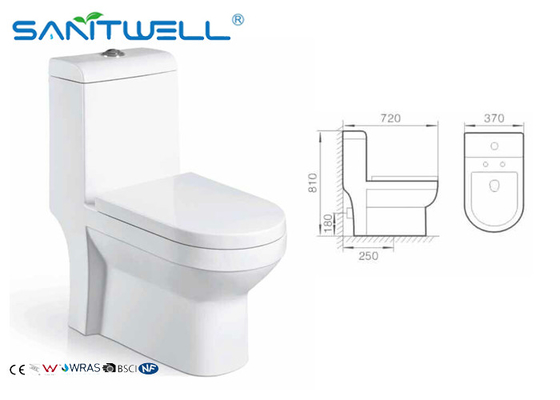 Bathroom Washdown Toilet  720*370*810mm Size PP Soft close Seat cover