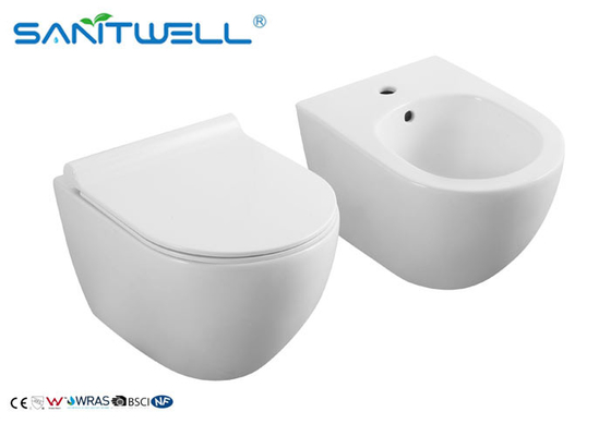 European Bidet White 490*360*360mm SWT331 Ceramic Material 180mm Roughing in