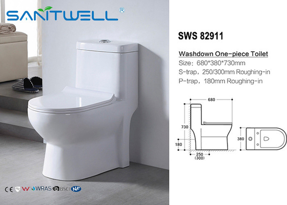 Colorful one piece Washdown Toilet , Single Piece Toilet 680*380*730mm Size