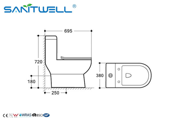 Washdown type 1 piece round toilet  red sanitary quality craft wc