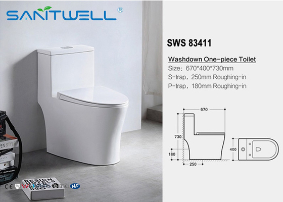 Ceramic bathroom ware S trap single unit toilet , single piece wc