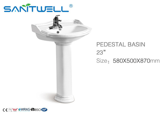 Middle East style sanitary ware bathroom big size pedestal wash basin