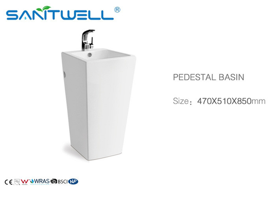 SWC2141 bathroom pedestal basins , Single hole oval ceramic sink