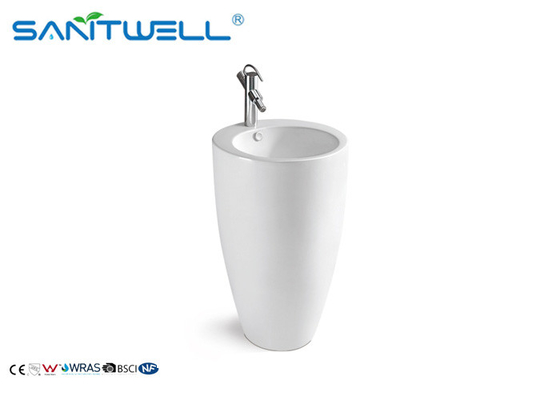 Ceramic one piece Bathroom Pedestal Basins diamond shape SWC2241