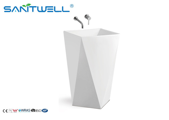 Style bathroom sink glaze ceramic single hloe pedestal wash basin