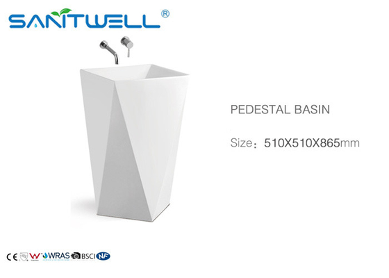 Style bathroom sink glaze ceramic single hloe pedestal wash basin