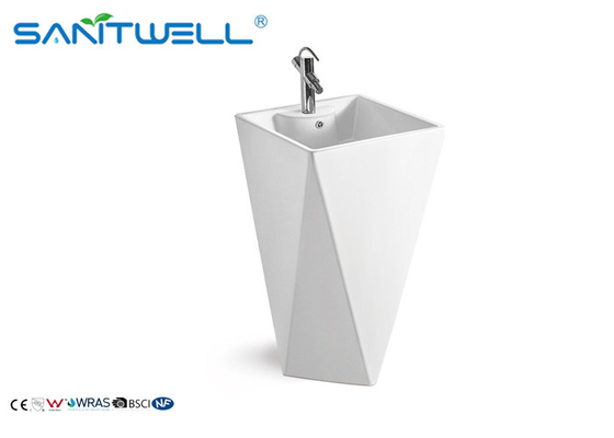 Floor mounted Bathroom Pedestal Basins , Fashionable bathroom sink basin
