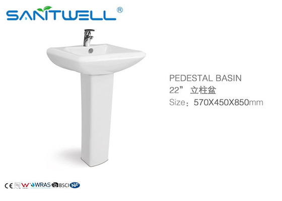 Bathroom Pedestal Basins SWC3841 Oval Ceramic Hand Wash Basin European Market