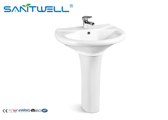 Floor standing bathroom wash basins , Ceramic classic pedestal basin