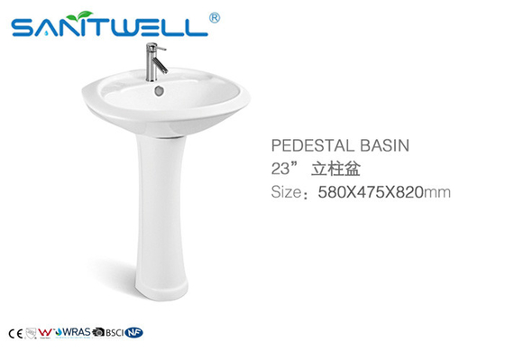 Sanitary Ware Ceramics Bathroom Pedestal Basins Washbasin With Three Hole option