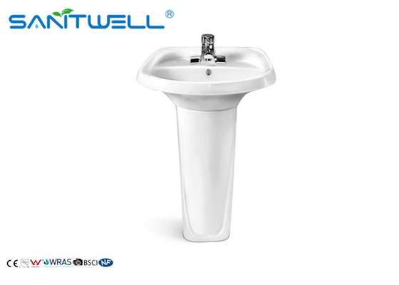 White ceramic bathroom wash basins Three Hole option Faucet hole