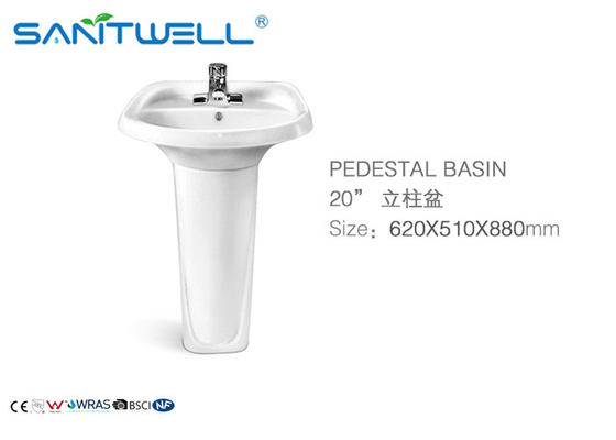 White ceramic bathroom wash basins Three Hole option Faucet hole