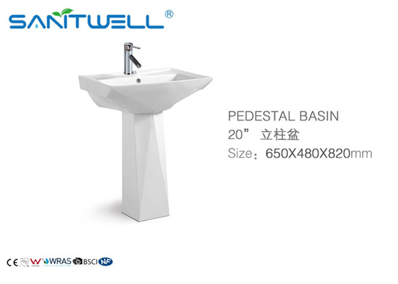 Bathroom Porcelain pedestal wash hand basin 100% before shipment