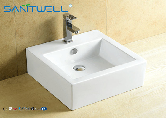 Square Ceramic Counter Top Wash Basin 470×475×160 Mm With CE Certificate