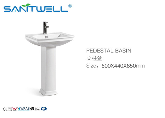 Wash India Sink Bathroom Pedestal Basins , Ceramic Vanity Pedestal Basin