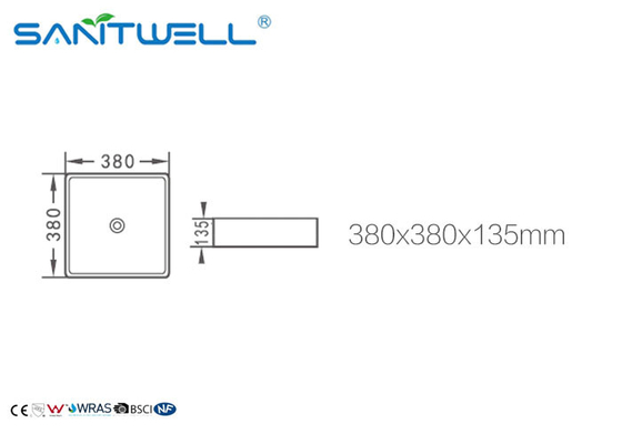 Ceramic Counter Top Wash Basin Sanitary Ware Factory Sink 380*380*135 mm Countertop Washbasin
