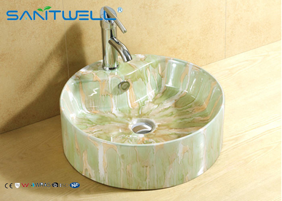 Round Shape Ceramic Art Basin Table Top Wash Basin for Bathroom 465*465*155 mm