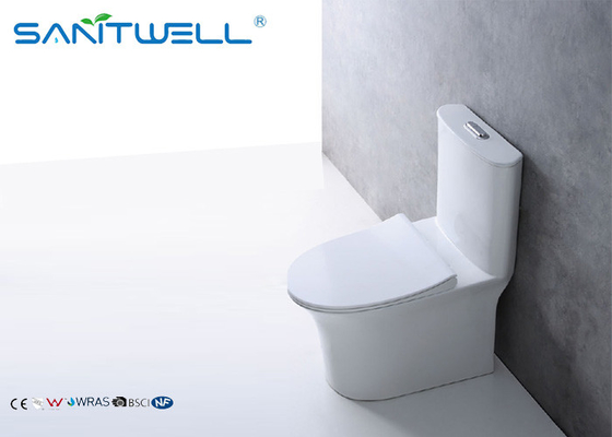 White Color Ceramic Single Piece Toilet  Bowl for hotel / home