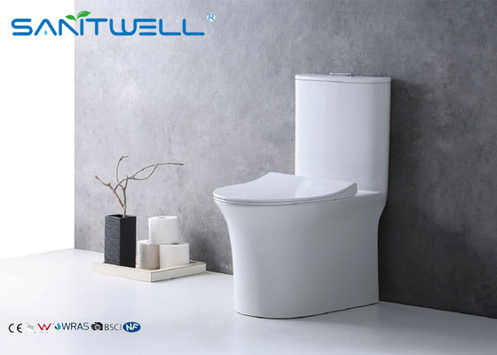 White Color Ceramic Single Piece Toilet  Bowl for hotel / home