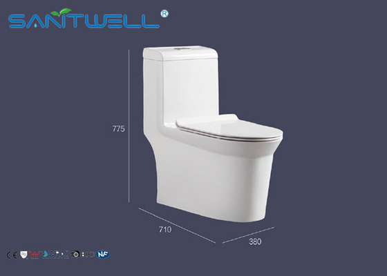 SWS61011 single unit toilet  porcelain WC 710*380*775mm Size , white one piece toilet