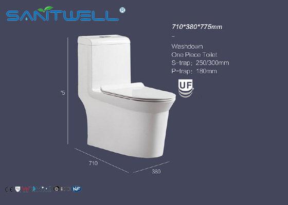 SWS61011 single unit toilet  porcelain WC 710*380*775mm Size , white one piece toilet