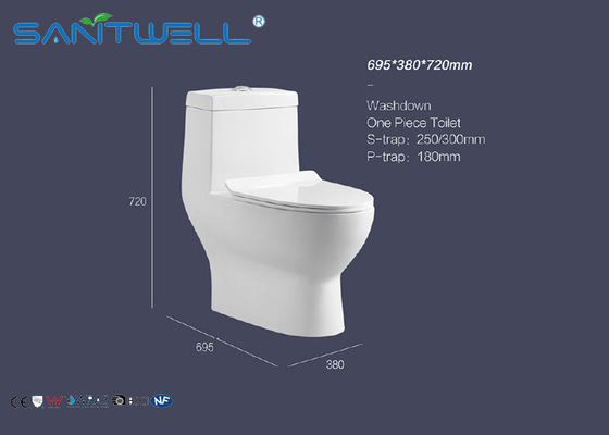 Square toilet bowl Siphonic one piece WC , single flush toilet