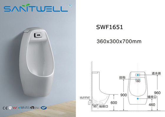 Modern ceramic wall hung urinal / urinal screen 360*300*700 mm