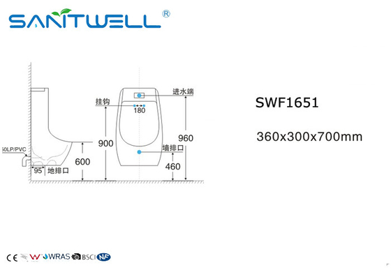Modern ceramic wall hung urinal / urinal screen 360*300*700 mm