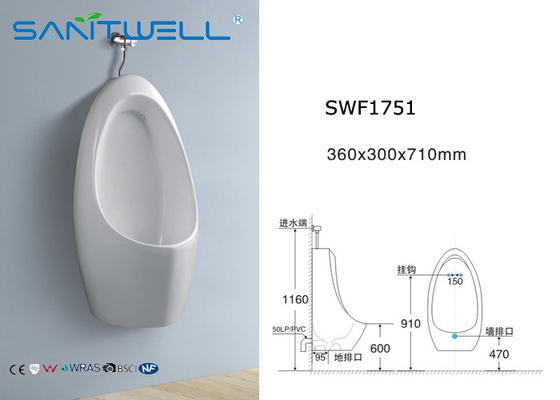 Kid Ceramic Urinal  Wall Hung Saving Water 360*300*710 mm size