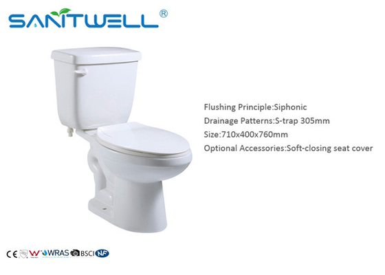 Close Coupled Toilet Ceramic WC 710*400*760 mm Size