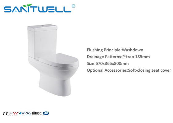 Bathroom washdown two piece toilet ceramic sanitary ware Temperature > 1280 °C