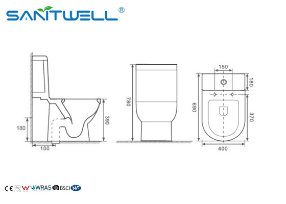 Double Piece s trap close coupled toilet  OEM or ODM Service SWA1621