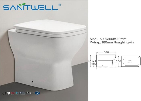 Comfort Height Close Coupled WC Pan Rim - Ex Ceramic Fully Back - To - Wall 500*350*410 mm