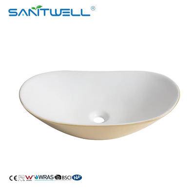 Boat Top Quality Shape Bathroom Sink Wholesale Price Ceramic Oval Wash Basin Above Counter Basin